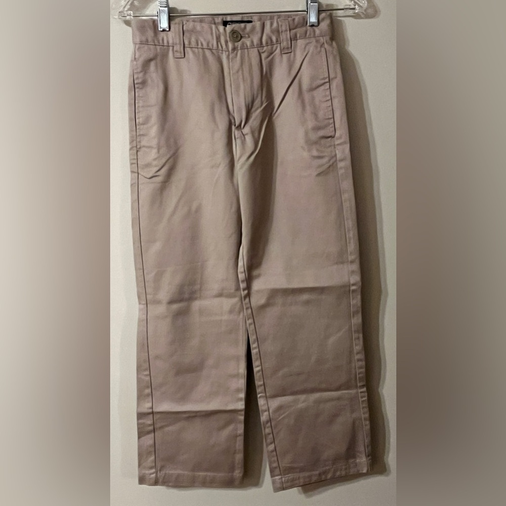 Cherokee Ultimate Khaki Flat Front Tan Pants 100% cotton Boys Size 10